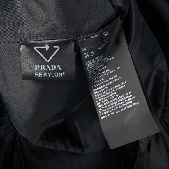 Prada Black Re-Nylon Patchwork Zip Mini Dress - Picture 11 of 15